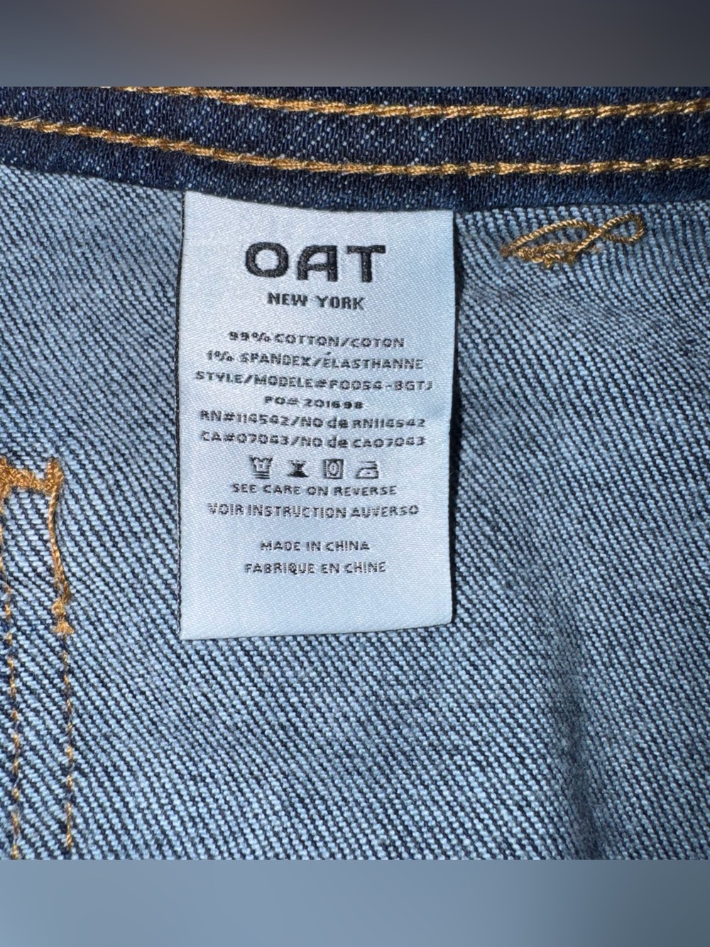 OAT NY High Rise Wide Leg Jeans Dark Blue Raw Hems Size 10/30 - Picture 14 of 15